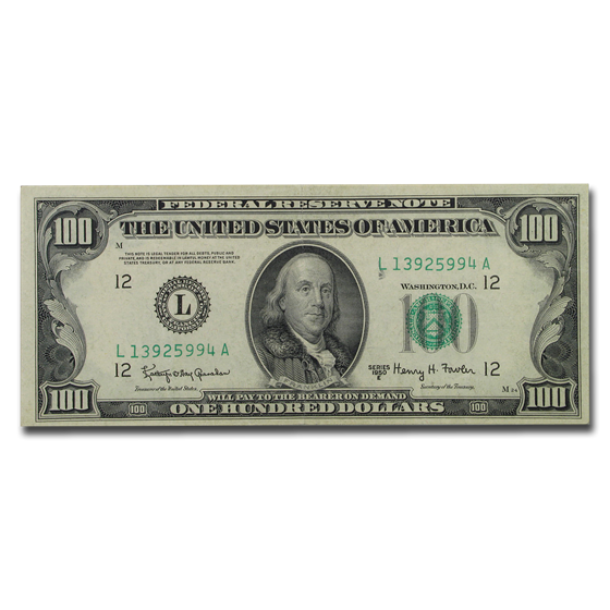 1950-E (L-San Francisco) $100 FRN XF 1950-E (L-San Francisco) $100 FRN XF